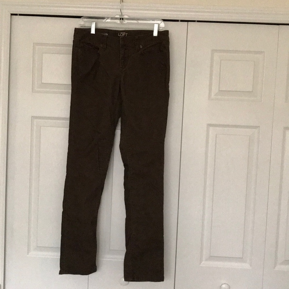 Loft olive green colored modern straight cords